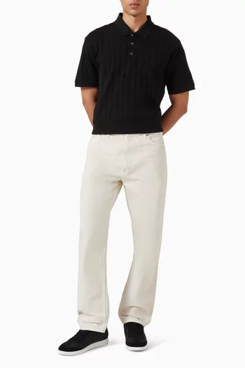 Emblem Jacquard Polo Shirt in Cotton