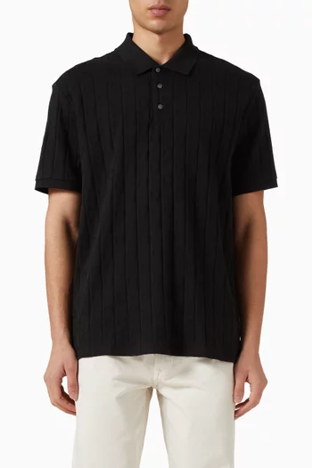 Emblem Jacquard Polo Shirt in Cotton