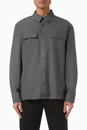 Melange Button-down Easy Shirt