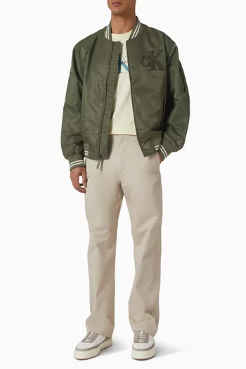 بنطال بقصة ساق مستقيمة من التسعينيات مزيج قطن