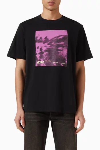 تي شيرت بطبعة قطن