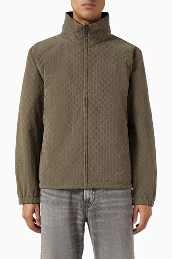 جاكيت بوجهين بتصميم غير مبطّن مزين بنقشة نايلون