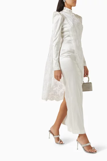 Cape Dress in Silk-satin