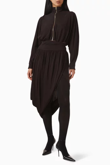 Draped Jacket in Matte Jersey