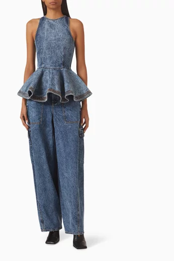 Peplum Top in Denim
