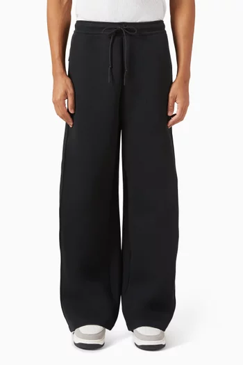 Loose-Fit Open Hem Pants in Cotton-fleece