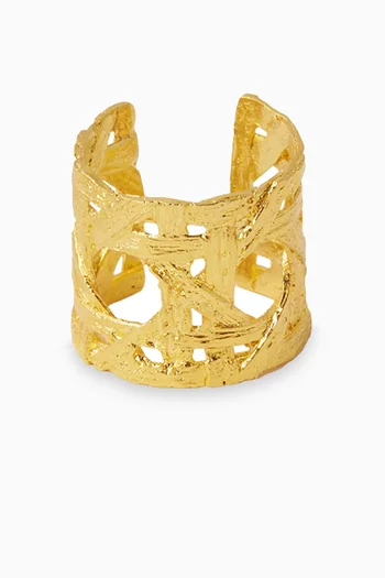Khaizaran Ring in 22kt Gold-plated Brass