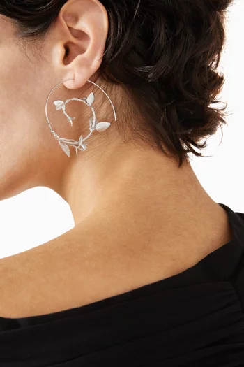 Golden Spiral Thyme Earrings in Silver