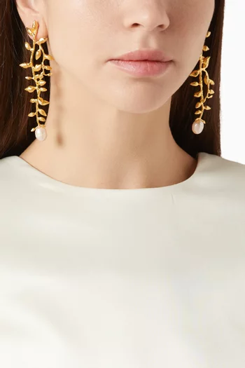 Golden Bloom Earrings in 22kt Gold-plated Brass
