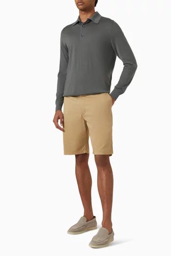 تي شيرت بولو منسوج من حرير وكشمير