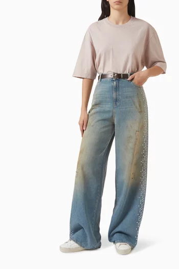 تي شيرت بقصة فضفاضة قطن جيرسيه