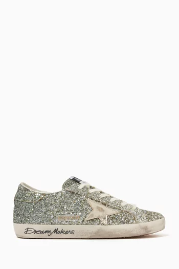 Super-Star Sneakers in Glitter Leather