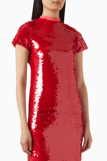 Mermaid Sequin-embellished T-shirt