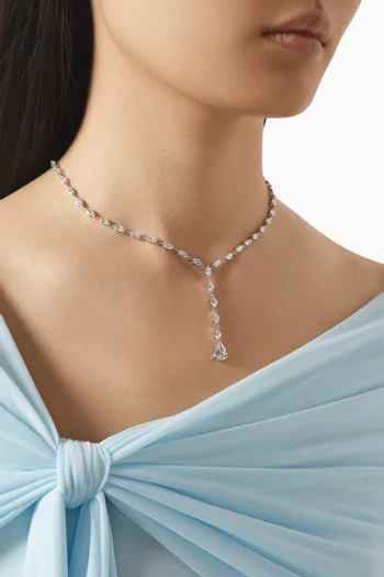 قلادة بدلاية مرصعة بأحجار زركونيا ماركيز وعلى شكل كمثرى نحاس مطلي بالروديوم