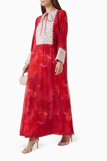 قفطان مطرز بالخرز شيفون