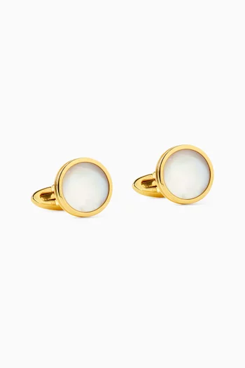 Purezza Cufflinks in Mother of Pearl & Gold-plated Metal