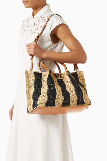 حقيبة يد متوسطة خوص