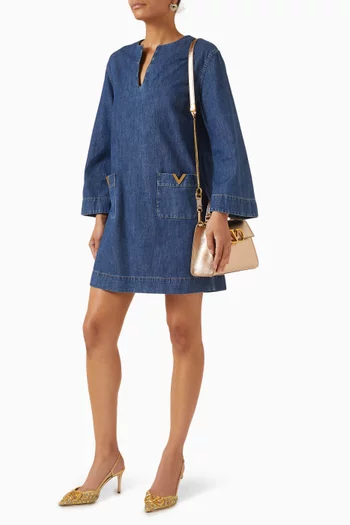 VGold Mini Dress in Denim Chambray