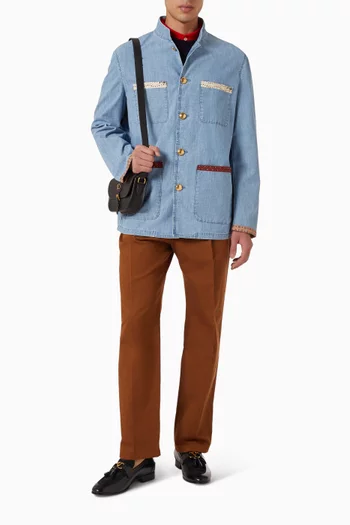 VLogo Patch Pants in Cotton Gabardine