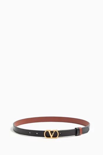 VLOGO Signature Reversible Belt in Shiny Calfskin