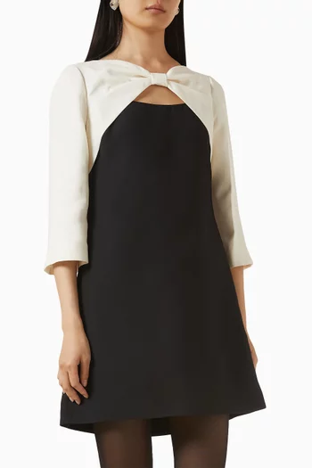 فستان قصير بعقدة كريب كوتور