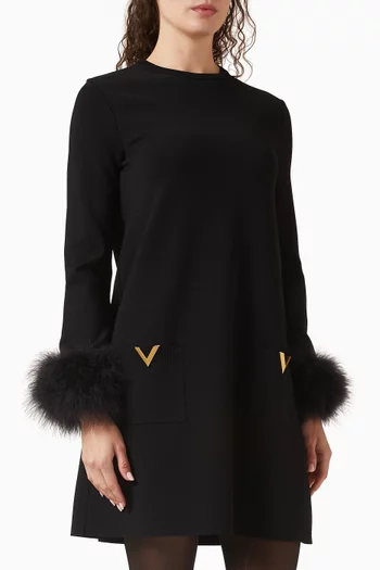 Feather-trim Sweater in Viscose-knit