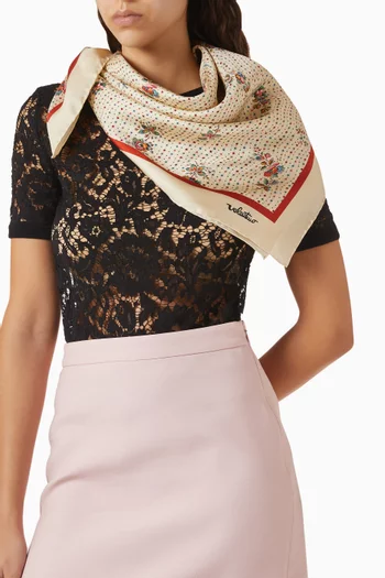 وشاح بابيي بنقشة زهور حرير