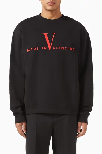سويت شيرت بطبعة Made in Valentino قطن
