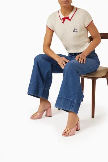 VLogo 95 Signature Mules in Croc-embossed Leather