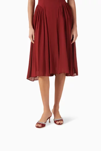 حذاء يازمين مفتوح من الخلف ومرصع بالكريستال بكعب 70 مم ستان