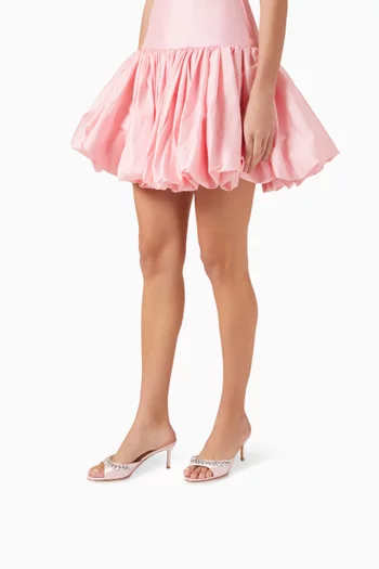 صندل يازمين مفتوح من الخلف ومرصع بالكريستال بكعب 70 مم ستان