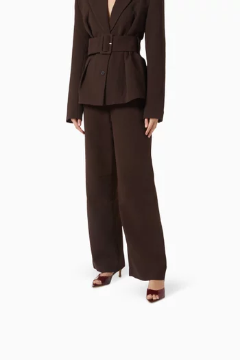 حذاء أسما مفتوح من الخلف بكعب 55 مم كلوريد متعدد الفينيل وجلد