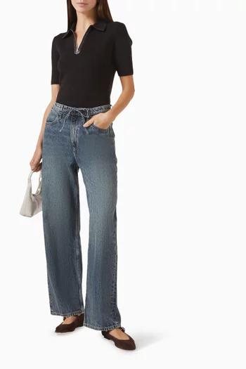 Phoebe Drawstring Jeans in Denim