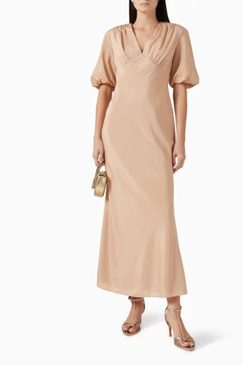 Madeleine Dress in Mulberry Silk