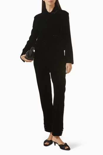 Button-up Jacket in Velvet