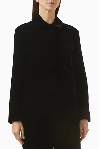 Button-up Jacket in Velvet