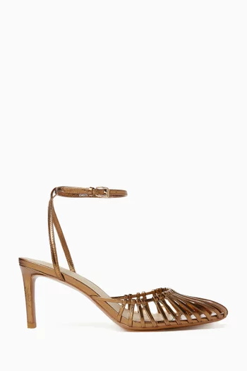 صندل شير بكعب 80 مم جلد لامع