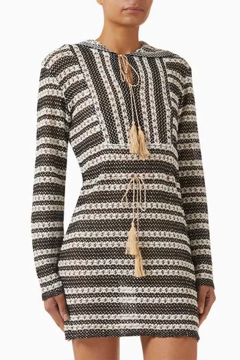 تونيك بغطاء رأس ونقشة شعار الماركة كروشيه