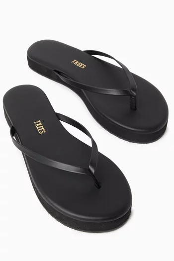 Lily Platform Flats in Leather