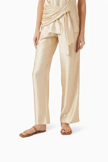 Collette Flat Slides in Leather