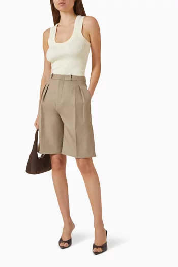 بلوزة ليان بلا أكمام قطن مضلع