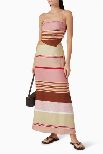 بلوزة إيبي بنقشة مخططة كتان