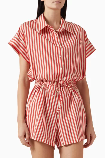 Zion Striped Playsuit in Cotton