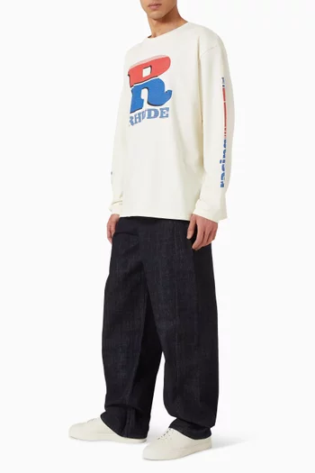 تي شيرت بترول بشعار الماركة المقسم قطن