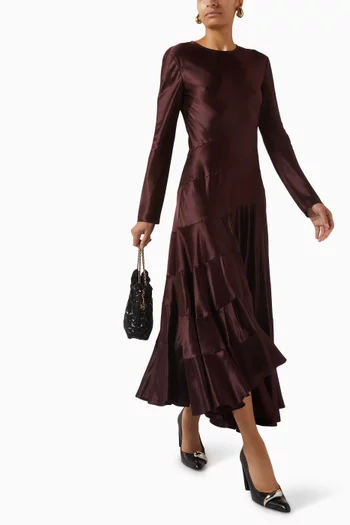 Asymmetrical Maxi Dress in Viscose