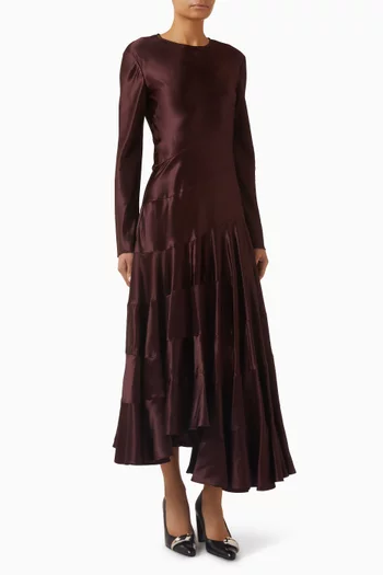 Asymmetrical Maxi Dress in Viscose