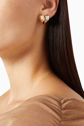 أقراط بتصميم قلب بلونين