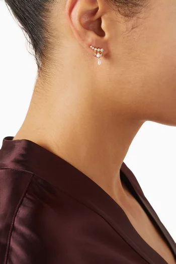 Climber Dangle Earrings in Gold-plated Brass