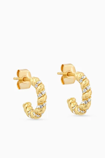 Twist Hoop Earrings in Gold-plated Brass