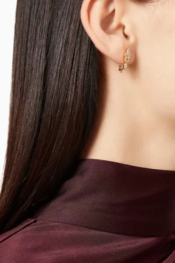 أقراط آرت ديكو بتصميم أوراق شجر فضة إسترلينية مطلية ذهب